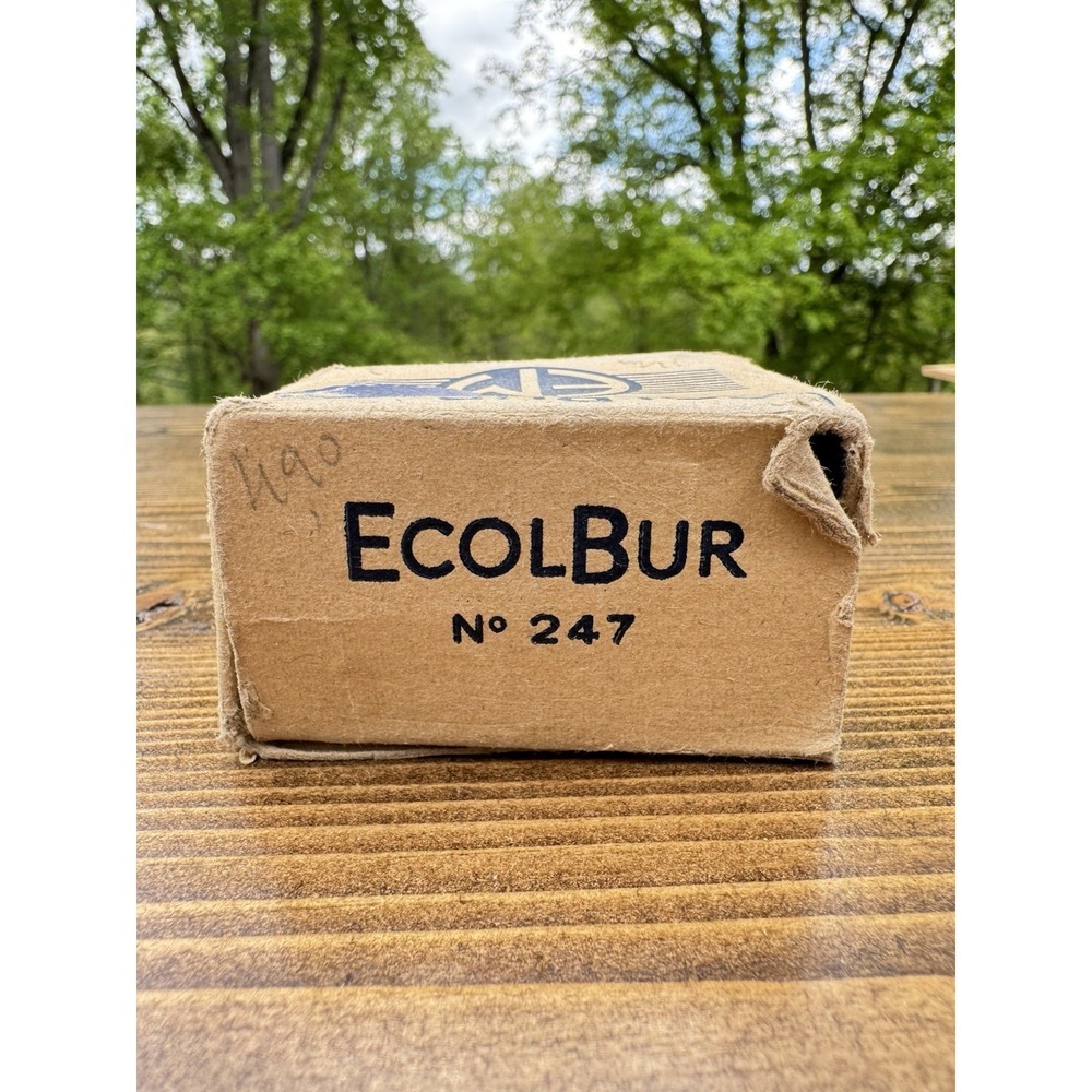Vintage Ecolbur No 247 Hole Punch NOS Blue Metal Single Paper Punch w Box - Picture 12 of 15